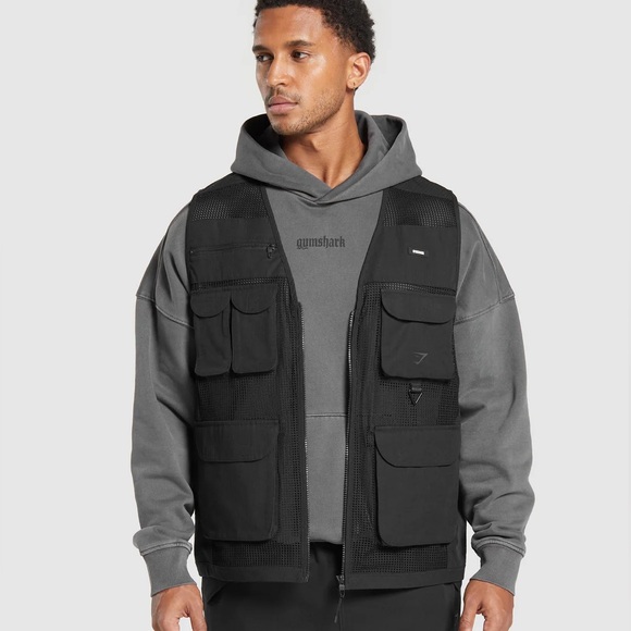 Men’s Gymshark Woven Vest Size M Black - Picture 4 of 6